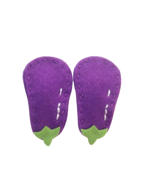 

Spiky Kids Set Of 2 Purple & Green Solid Brinjal Tic Tac Hair Clips