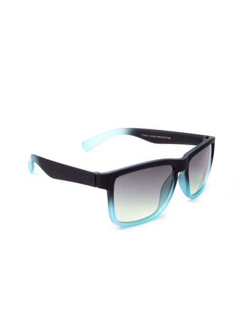 

FUZOKU Unisex Grey & Black Wayfarer Sunglasses