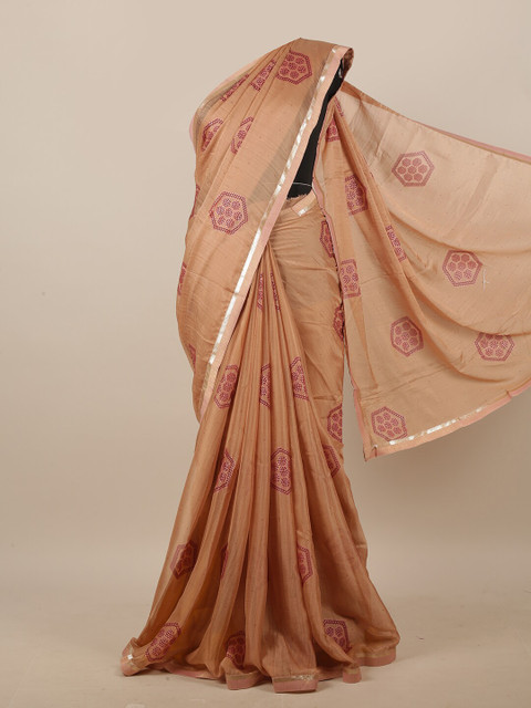 

Pothys Brown & Red Ethnic Motifs Printed Saree