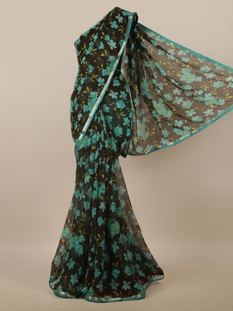 

Pothys Green & Sea Green Floral Printed Saree