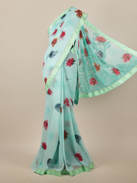 

Pothys Sea Green & Red Floral Printed Saree