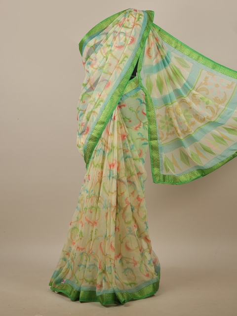 

Pothys Yellow & Green Floral Printed Saree