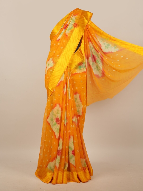 

Pothys Yellow & Red Bandhani Printed Saree