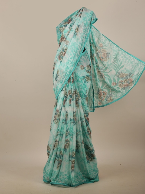 

Pothys Green & Grey Floral Printed Saree