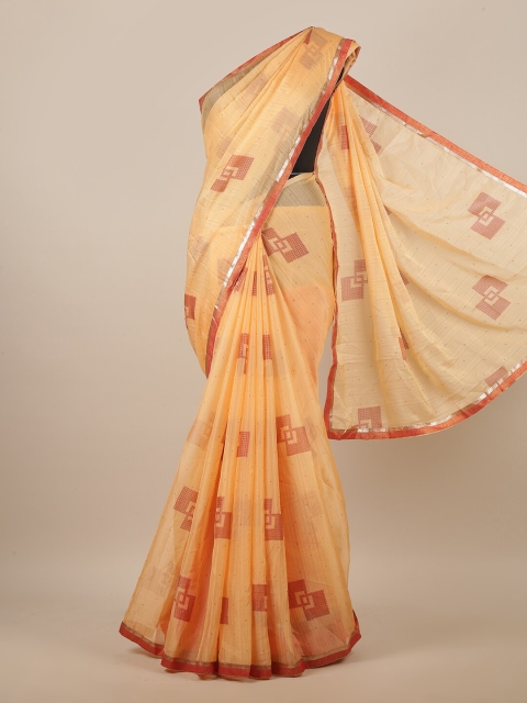 

Pothys Orange & Red Ethnic Motifs Printed Saree