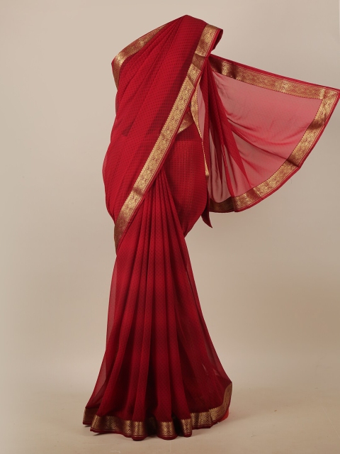 

Pothys Maroon & Gold-Coloured Geometric Printed Saree