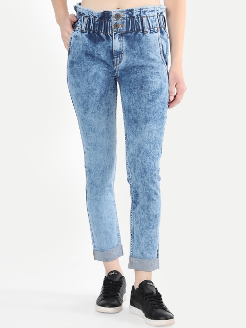 

BROADSTAR Women Blue Comfort High-Rise Heavy Fade Stretchable Jeans