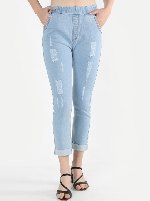 

BROADSTAR Women Blue Comfort High-Rise Mildly Distressed Stretchable Jeans