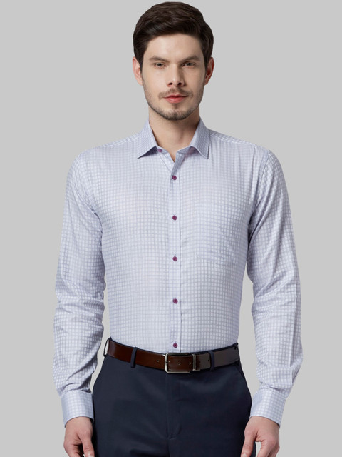 

Park Avenue Men Blue Slim Fit Opaque Checked Formal Shirt