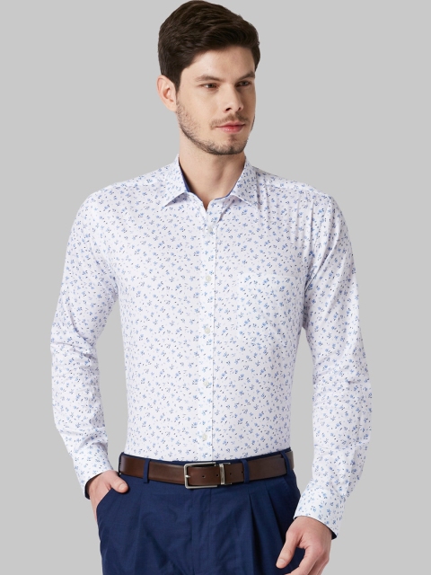

Park Avenue Men White Slim Fit Floral Opaque Printed Formal Shirt