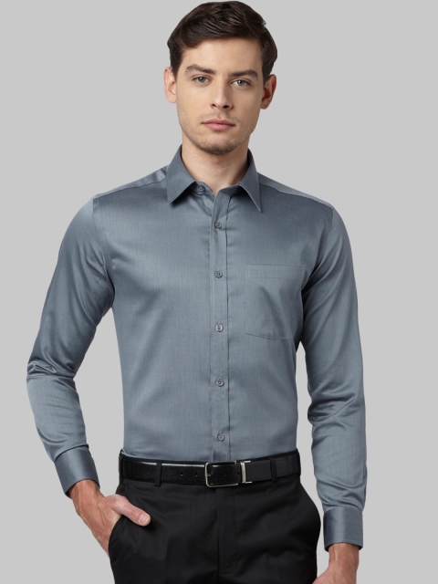 

Park Avenue Men Grey Opaque Cotton Formal Shirt