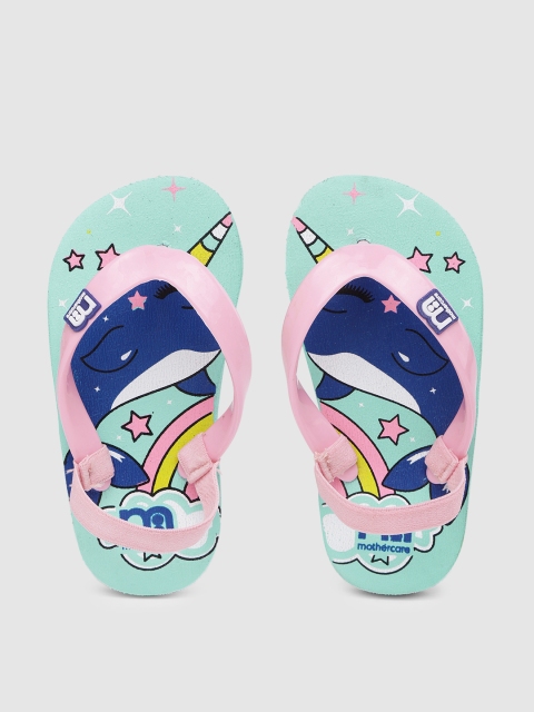 

mothercare Girls Multicoloured Printed Rubber Thong Flip-Flops with Back Strap, Multi