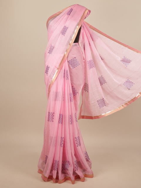

Pothys Pink & Violet Printed Zari Saree