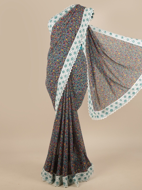 

Pothys Blue & Pink Floral Saree