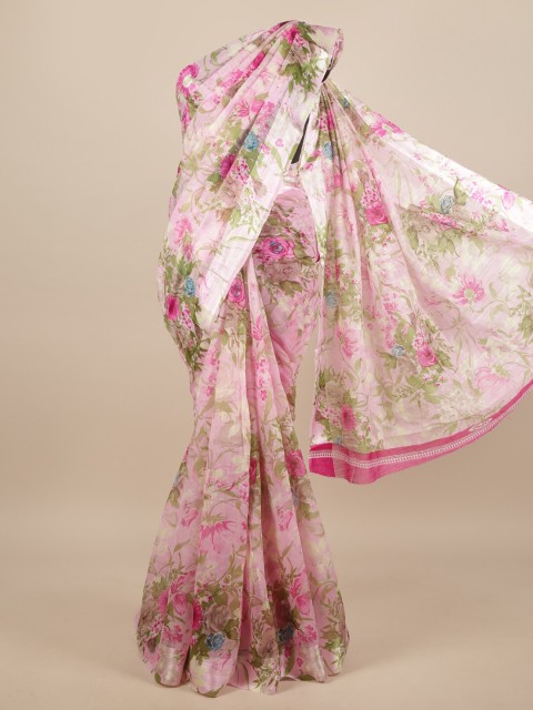 

Pothys Pink & Green Floral Saree