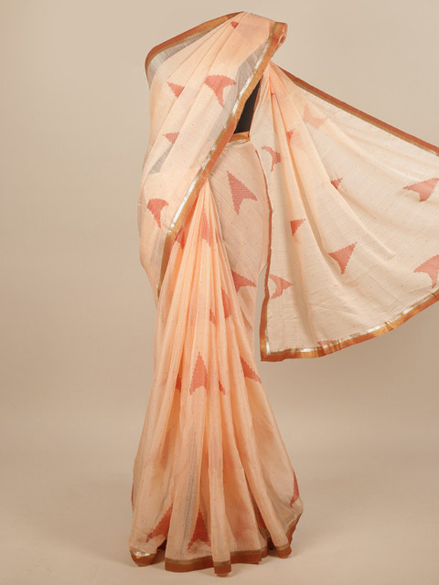 

Pothys Beige & Gold-Toned Printed Saree