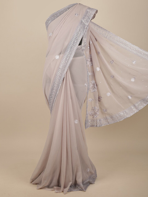

Pothys Grey Floral Embroidered Saree