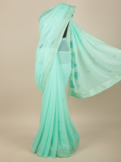 

Pothys Green Floral Embroidered Saree