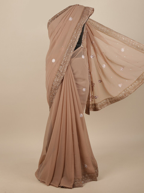 

Pothys Brown Floral Embroidered Saree