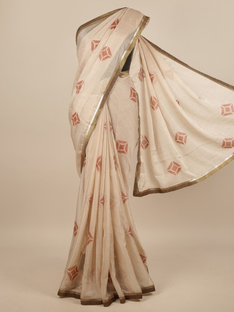 

Pothys Beige & Brown Printed Saree