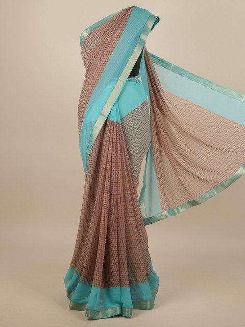 

Pothys Blue & Magenta Printed Saree