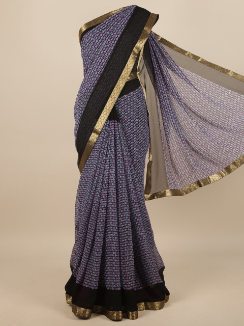 

Pothys Blue & Violet Printed Saree