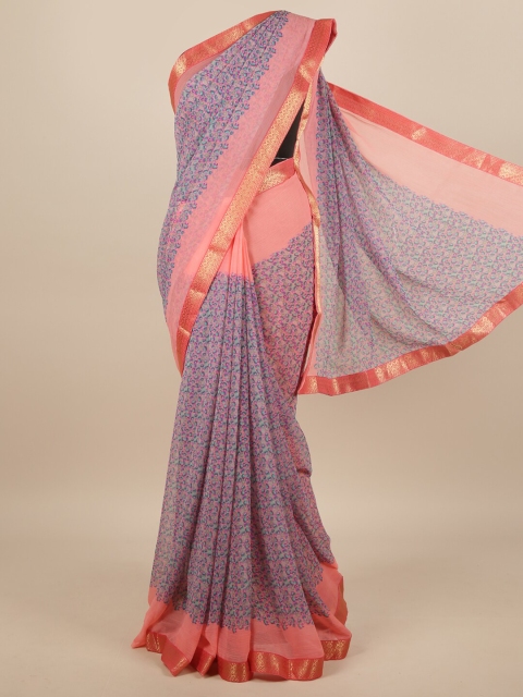 

Pothys Pink & Blue Printed Saree