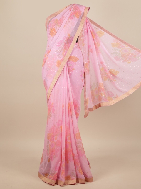 

Pothys Pink & Orange Floral Printed Saree