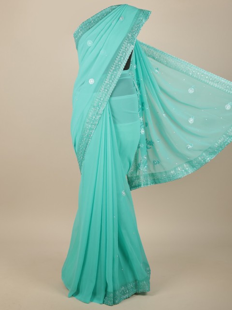 

Pothys Green Floral Embroidered Saree
