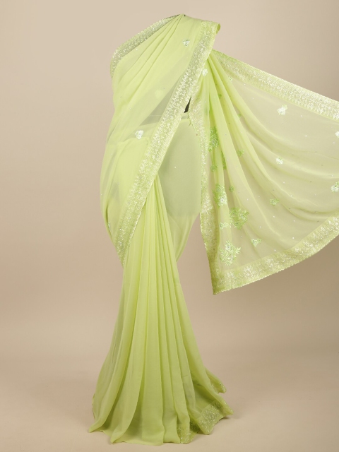 

Pothys Green Floral Embroidered Saree