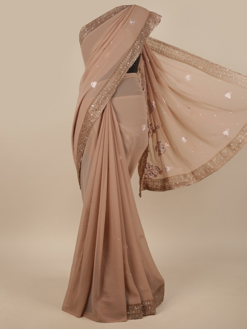 

Pothys Brown Floral Embroidered Saree