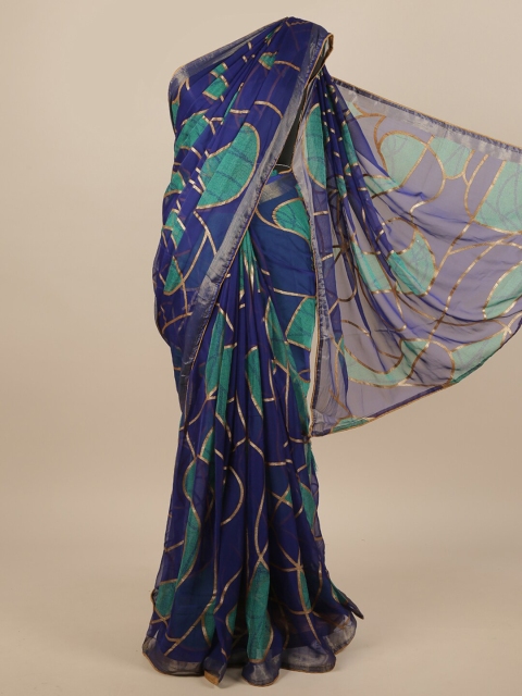 

Pothys Blue & Green Printed Saree