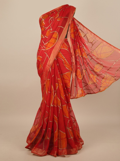 

Pothys Red & Orange Printed Saree