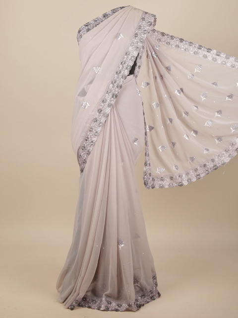 

Pothys Grey Floral Embroidered Saree