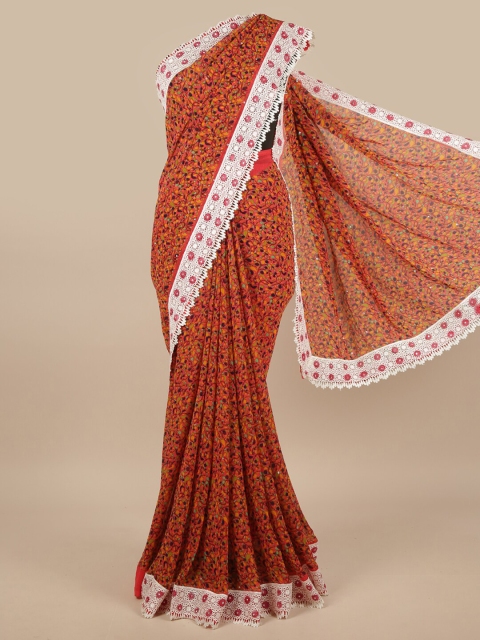 

Pothys Orange & Yellow Floral Printed Saree
