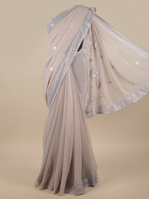 

Pothys Grey Floral Embroidered Saree