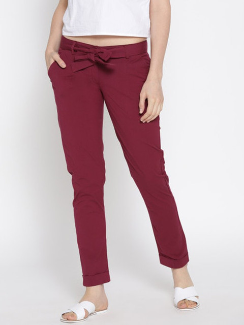 

JUMP USA Women Burgundy Trousers