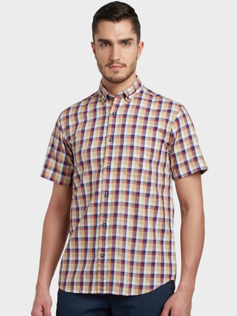 

ColorPlus Men Red & Cream Tartan Checked Tailored Fit Casual Shirt
