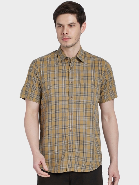 

ColorPlus Men Brown Tailored Fit Tartan Checks Casual Shirt