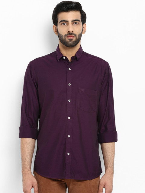 

ColorPlus Men Purple Solid Tailored Fit Opaque Casual Shirt