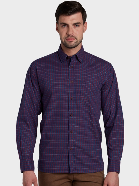 

ColorPlus Men Red & Blue Opaque Checked Casual Shirt