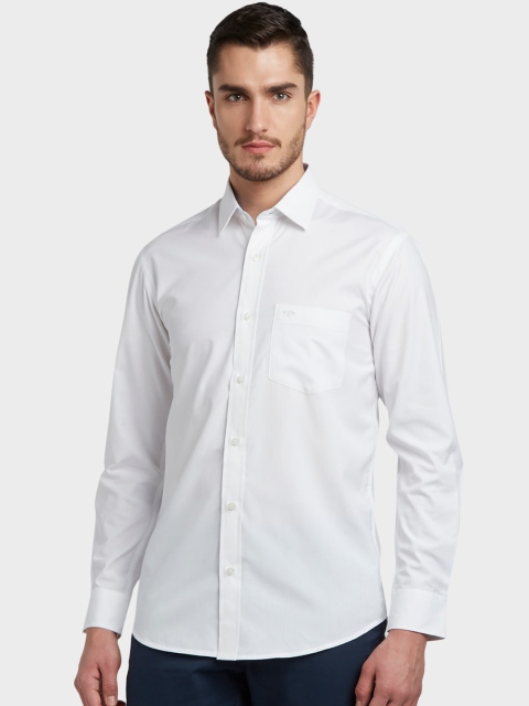 

ColorPlus Men White Tailored Fit Opaque Cotton Casual Shirt