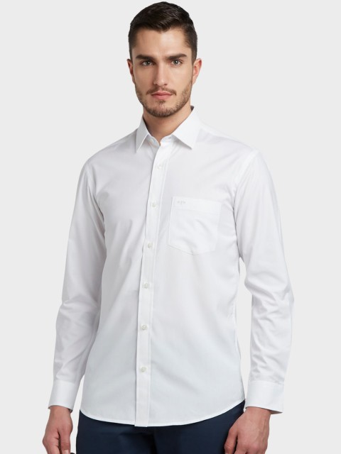 

ColorPlus Men White Tailored Fit Opaque Casual Shirt
