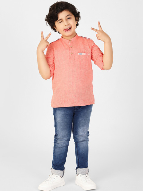 

Fabindia Boys Pink Kurta