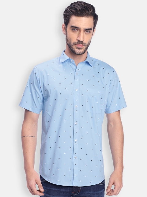 

Zeal Men Blue Standard Opaque Printed Casual Shirt