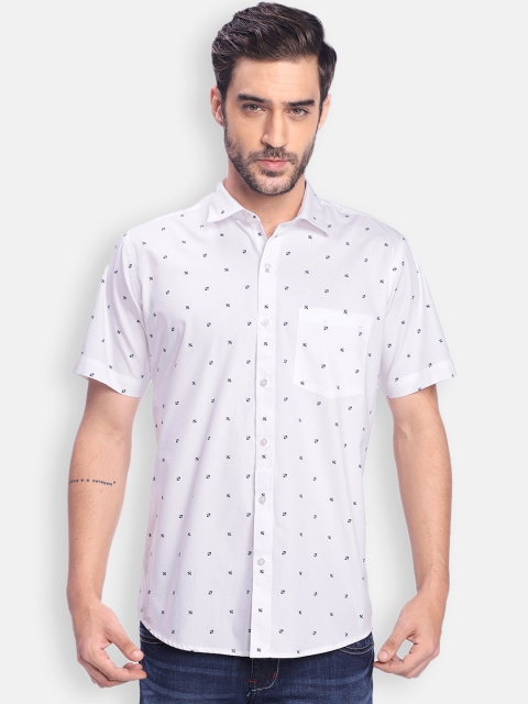 

Zeal Men White Printed Casual Shirt