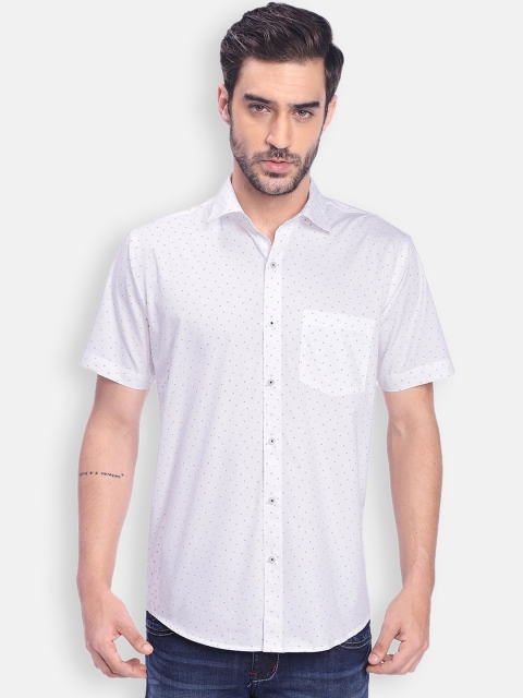 

Zeal Men White Standard Opaque Printed Casual Shirt