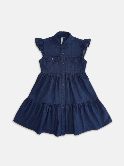 

Pantaloons Junior Blue Denim A-Line Dress