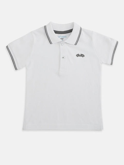 

Pantaloons Baby Boys White Polo Collar T-shirt