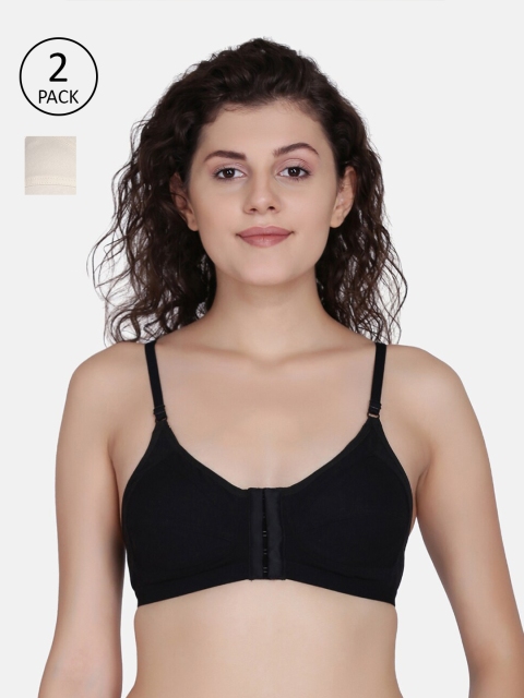 

fashiol Pack Of 2 Assorted Solid Everyday Bras - Wireless Non-Padded